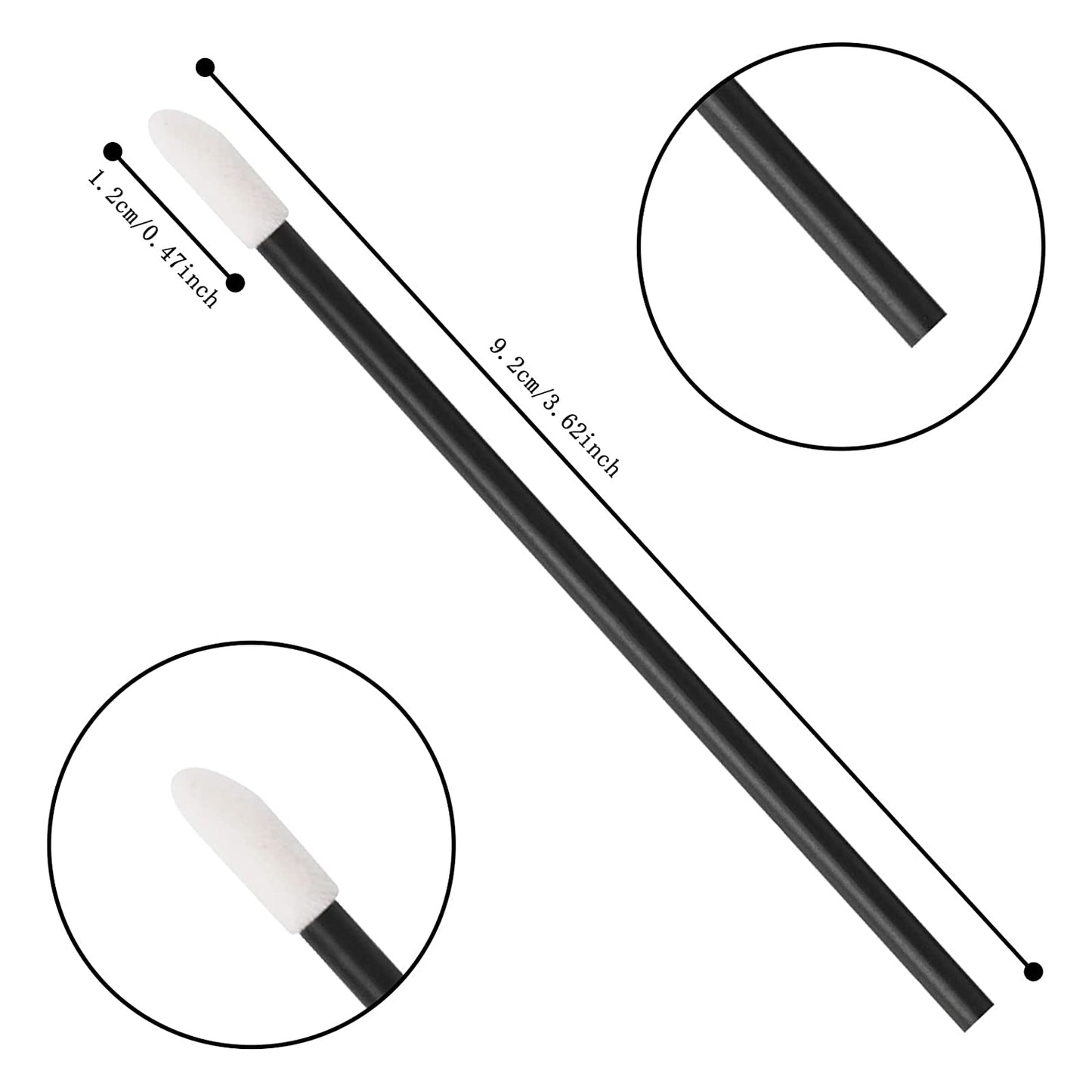 500PCS Lip Wands Applicators Disposable -  Lipstick Brush Lip Gloss Makeup Applicator Beauty Tool Kits Black
