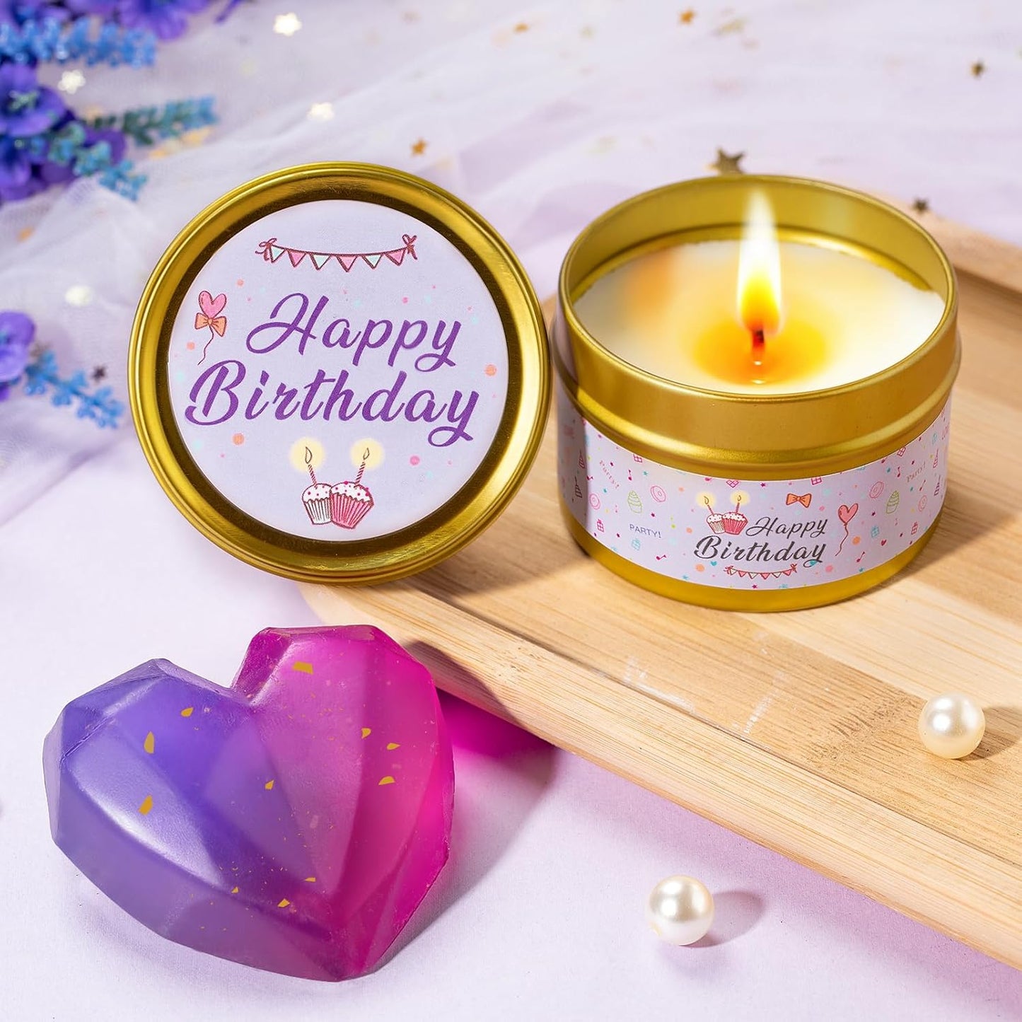 Birthday Gifts for Women,Unique Birthday Presents Friendship Gift Purple Relaxing Self Care Set Ideas for Women Care Package Gifts Basket for Women Mom Sister Best Female Friend Gifts Box