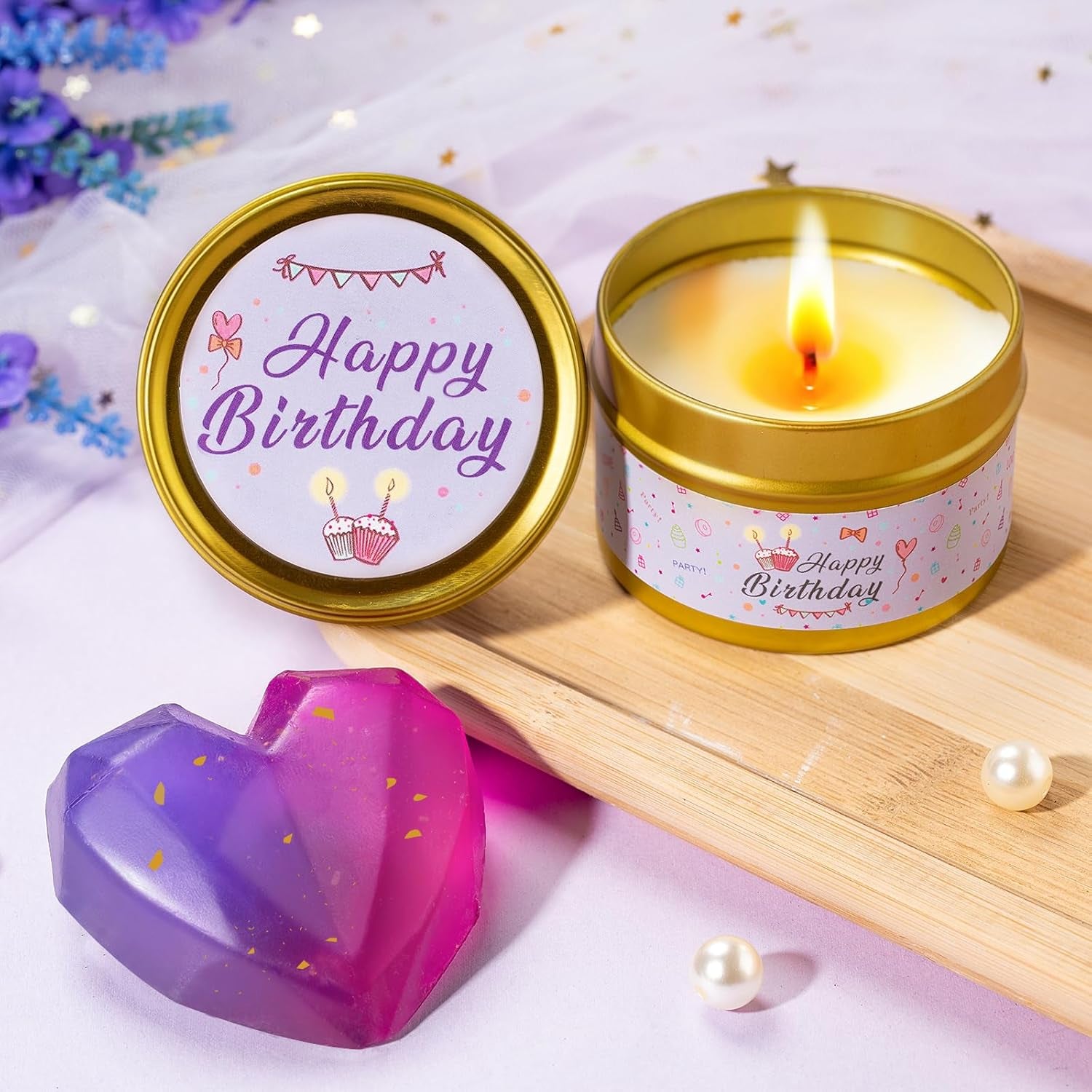 Birthday Gifts for Women,Unique Birthday Presents Friendship Gift Purple Relaxing Self Care Set Ideas for Women Care Package Gifts Basket for Women Mom Sister Best Female Friend Gifts Box