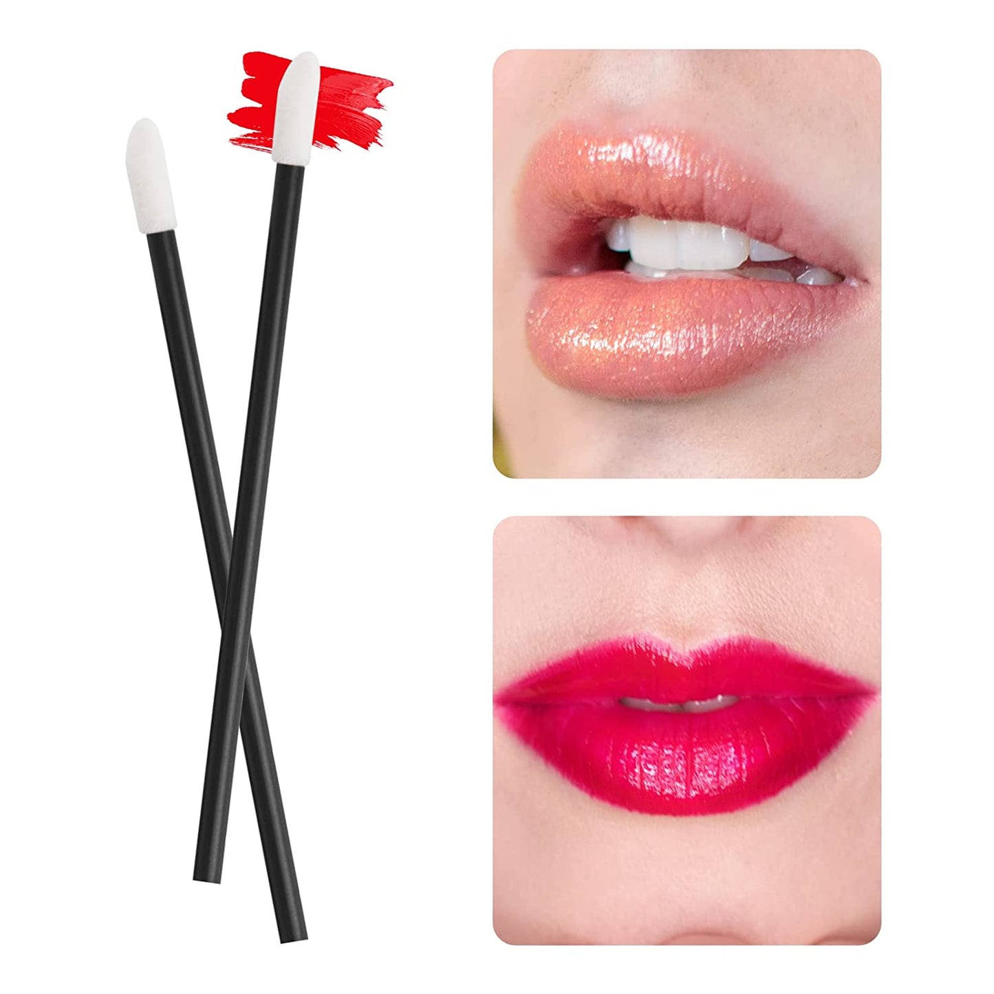 500PCS Lip Wands Applicators Disposable -  Lipstick Brush Lip Gloss Makeup Applicator Beauty Tool Kits Black