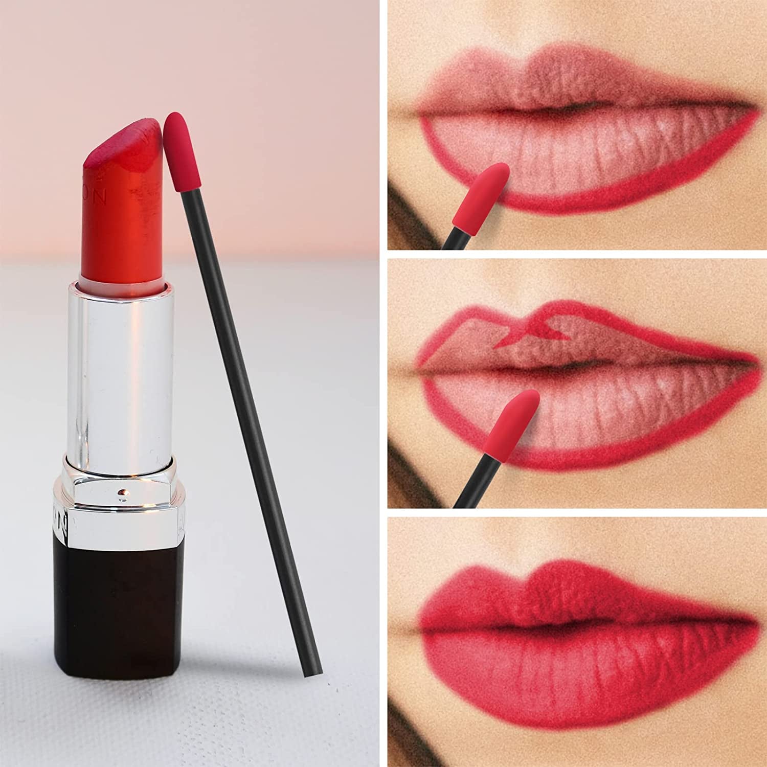 500PCS Lip Wands Applicators Disposable -  Lipstick Brush Lip Gloss Makeup Applicator Beauty Tool Kits Black